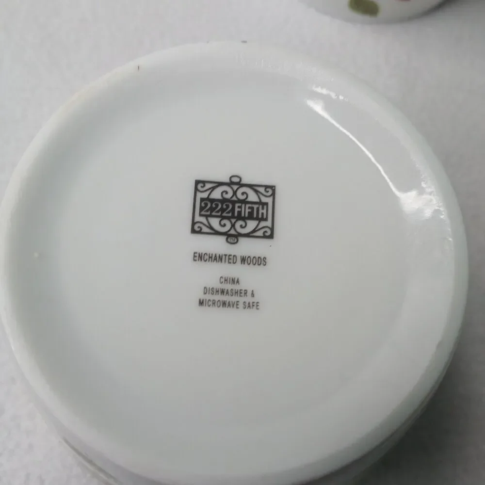 4 Enchanted Woods Appetizer Bowls 222 Fifth PTS 4 3/8